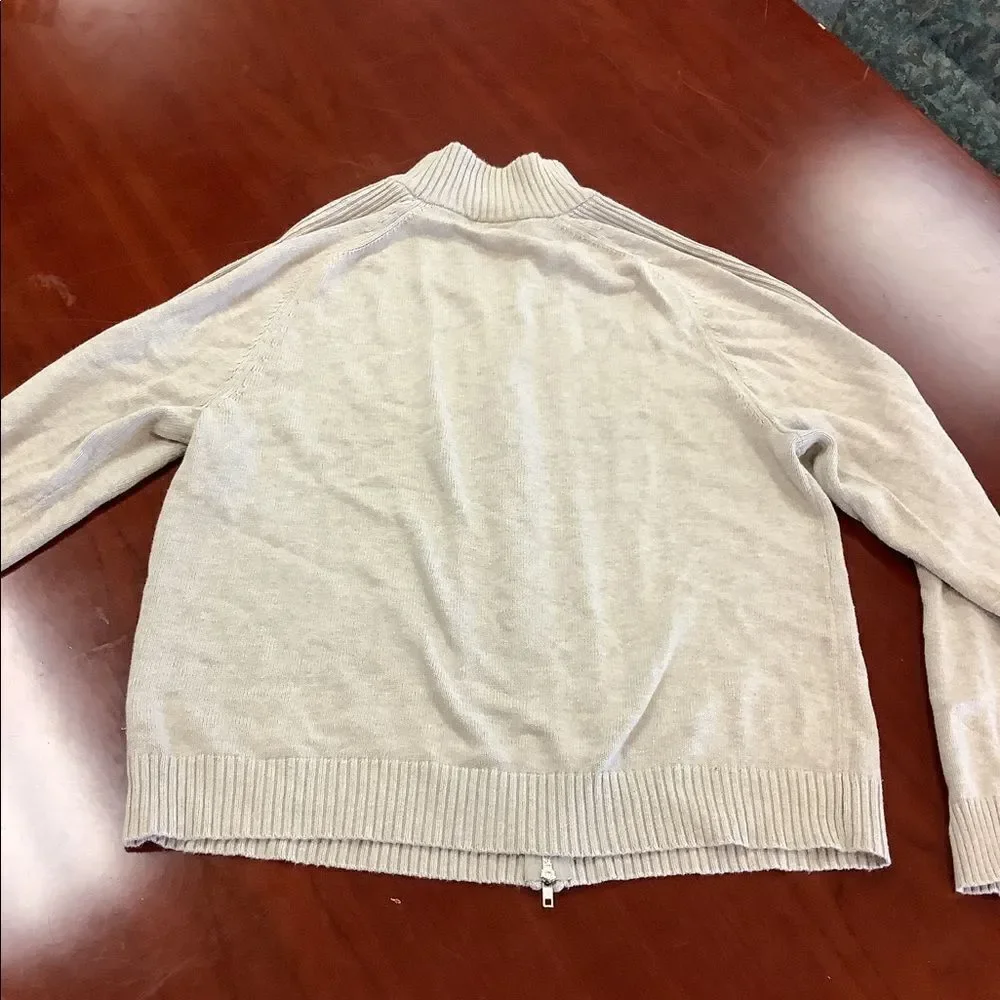 Wilke Rodriguez Tan Zip Up Sweater sz XL